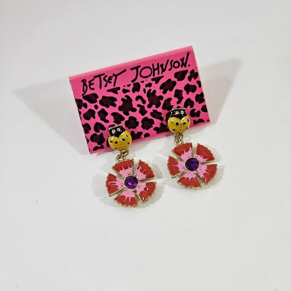 Betsey Johnson vintage flower earrings - Picture 1 of 3